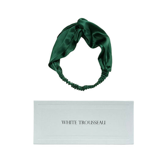 The Twist Mulberry Silk Headband | Emerald Green