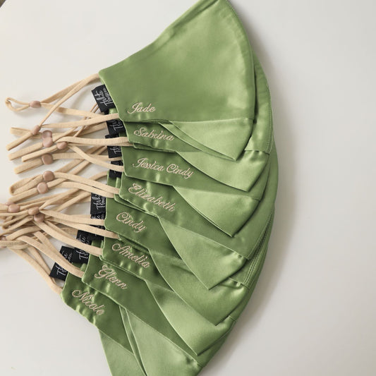 Embroidery services available to personalize your mask. A perfect gift idea for friends and your loved ones. Luxurious looking mask while staying safe and stylist. Mulberry silk is that it is 100% natural, odorless and hypoallergenic. They have a flexible breathability while also providing protection against viruses and bacteria thanks to the interior filter.