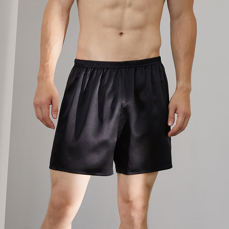 Men's Silk Sleepwear Boxer Shorts - Black - The Silk Lady