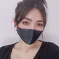 Model wearing Pure Mulberry Silk Face Mask in Black