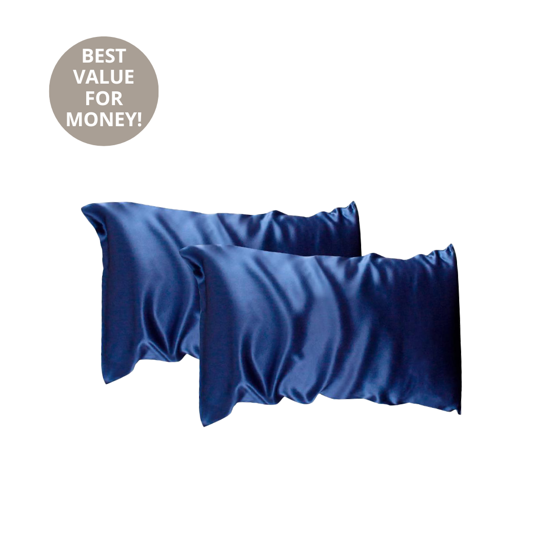 Couple Silk Pillowcase Set | Navy