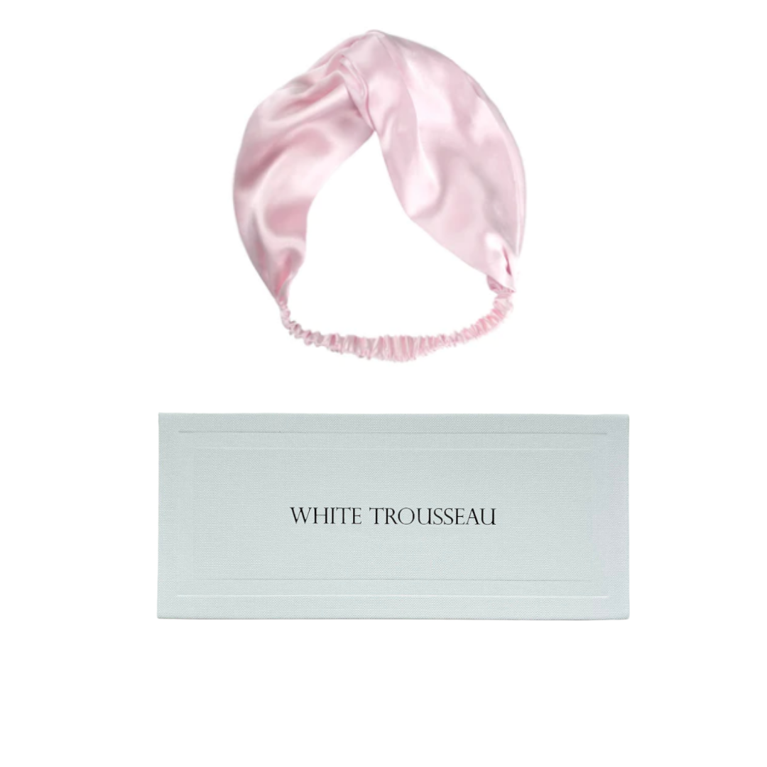 The Twist Mulberry Silk Headband | Blush Pink