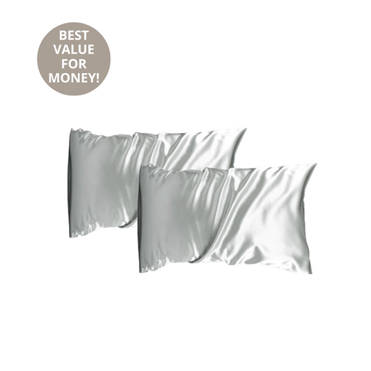 Couple Silk Pillowcase Set | Silver