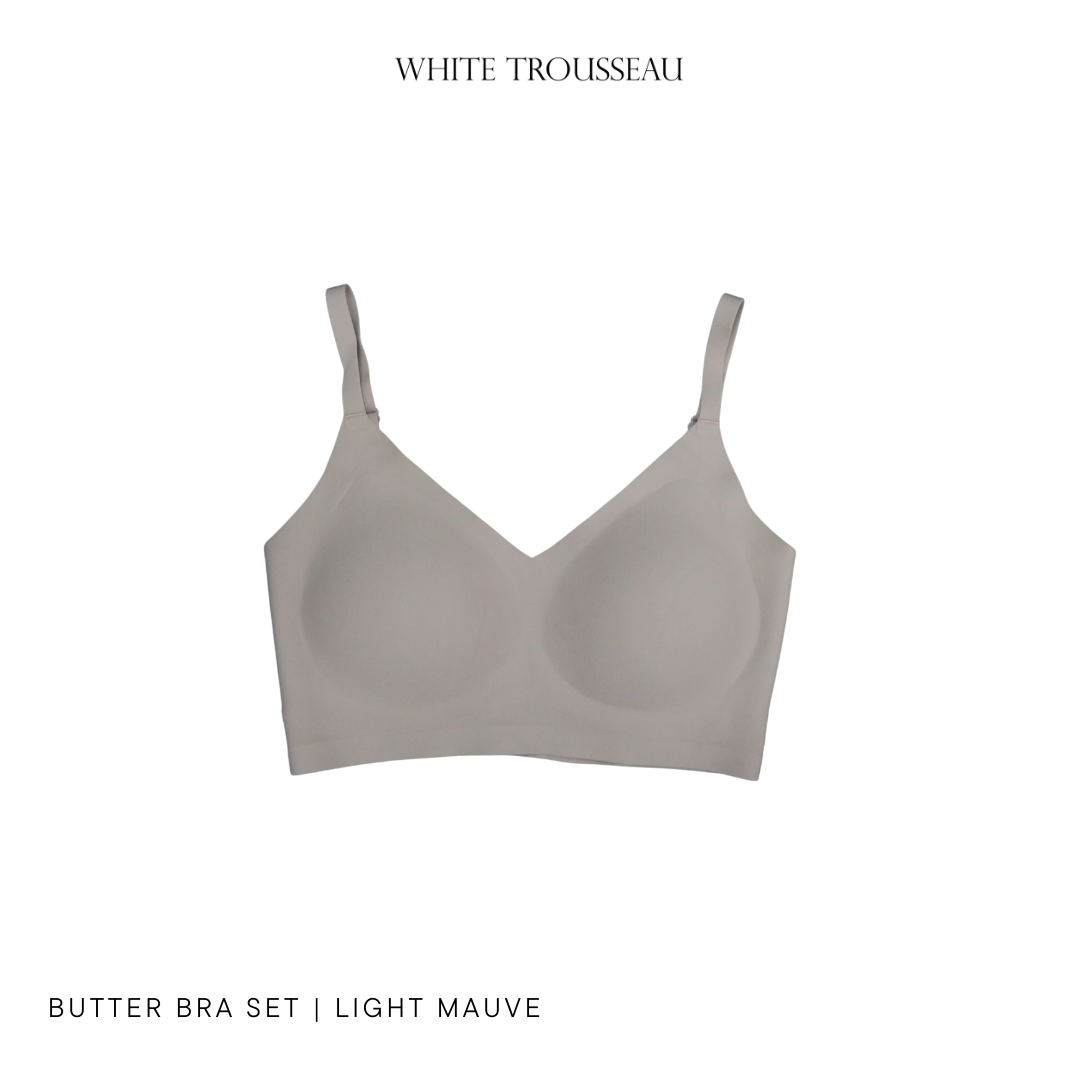 One Size Fits All Wireless Butter Bra Set | Light Mauve