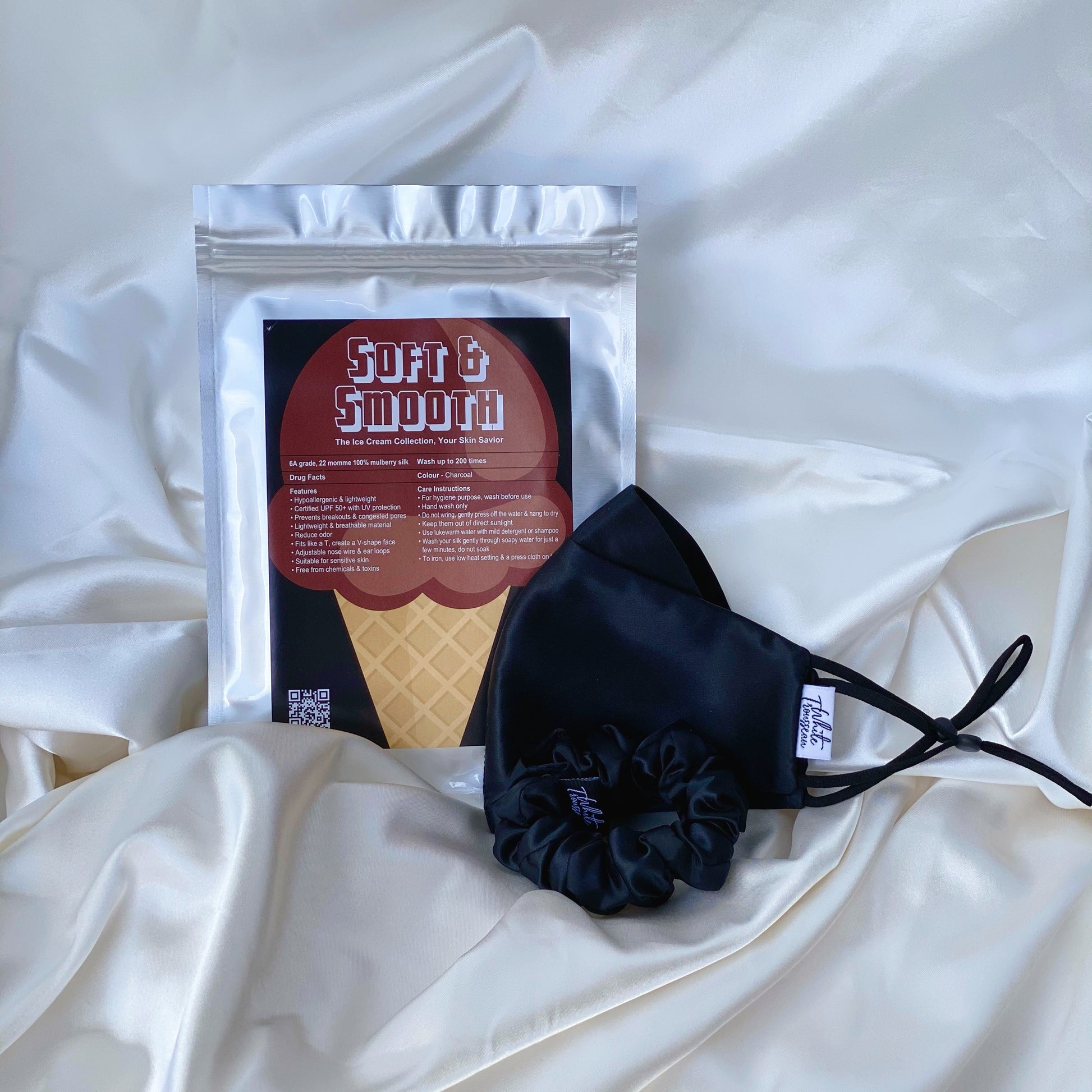Gifting on a budget? Our Beauty Starter Kit is a great affordable gift option, consisting of two high quality, practical items that every woman needs today - a silk mask and scrunchie! Opt for our embroidery services for customised silk masks to make your gift extra special!