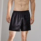 White Trousseau's Pure Mulberry Silk Pajamas Shorts in Black