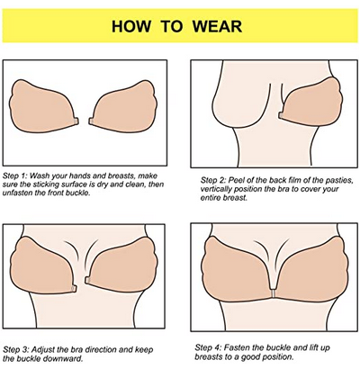 Silicone 3D Push up Bra Cups How To Wear Guide.