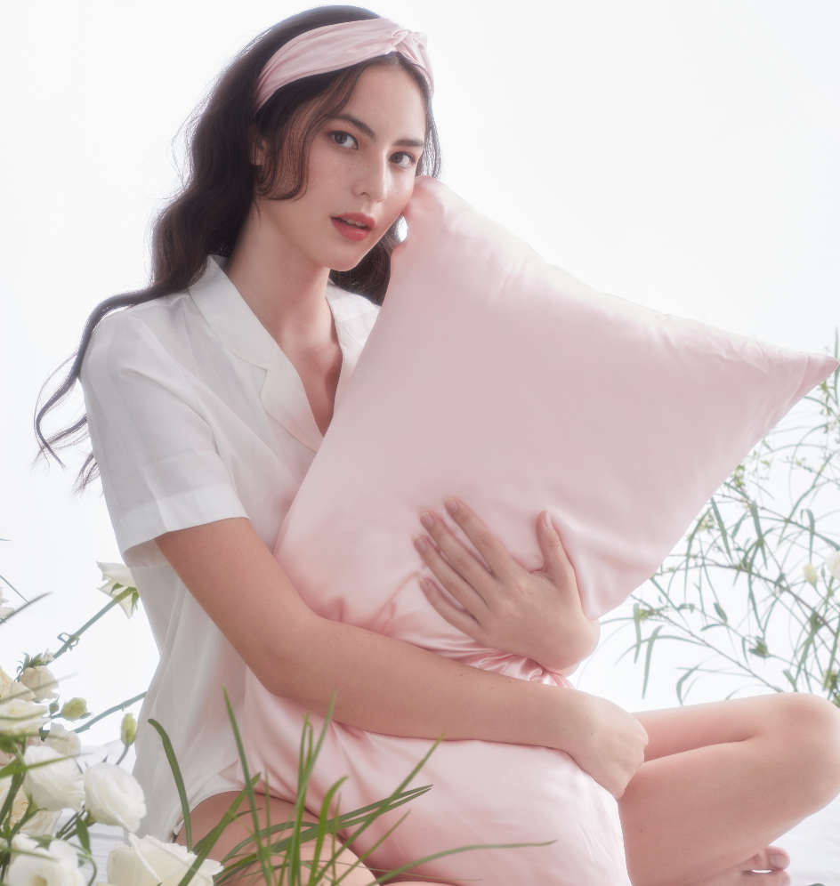 Aurelie Pure Silk Pillowcase | Pink