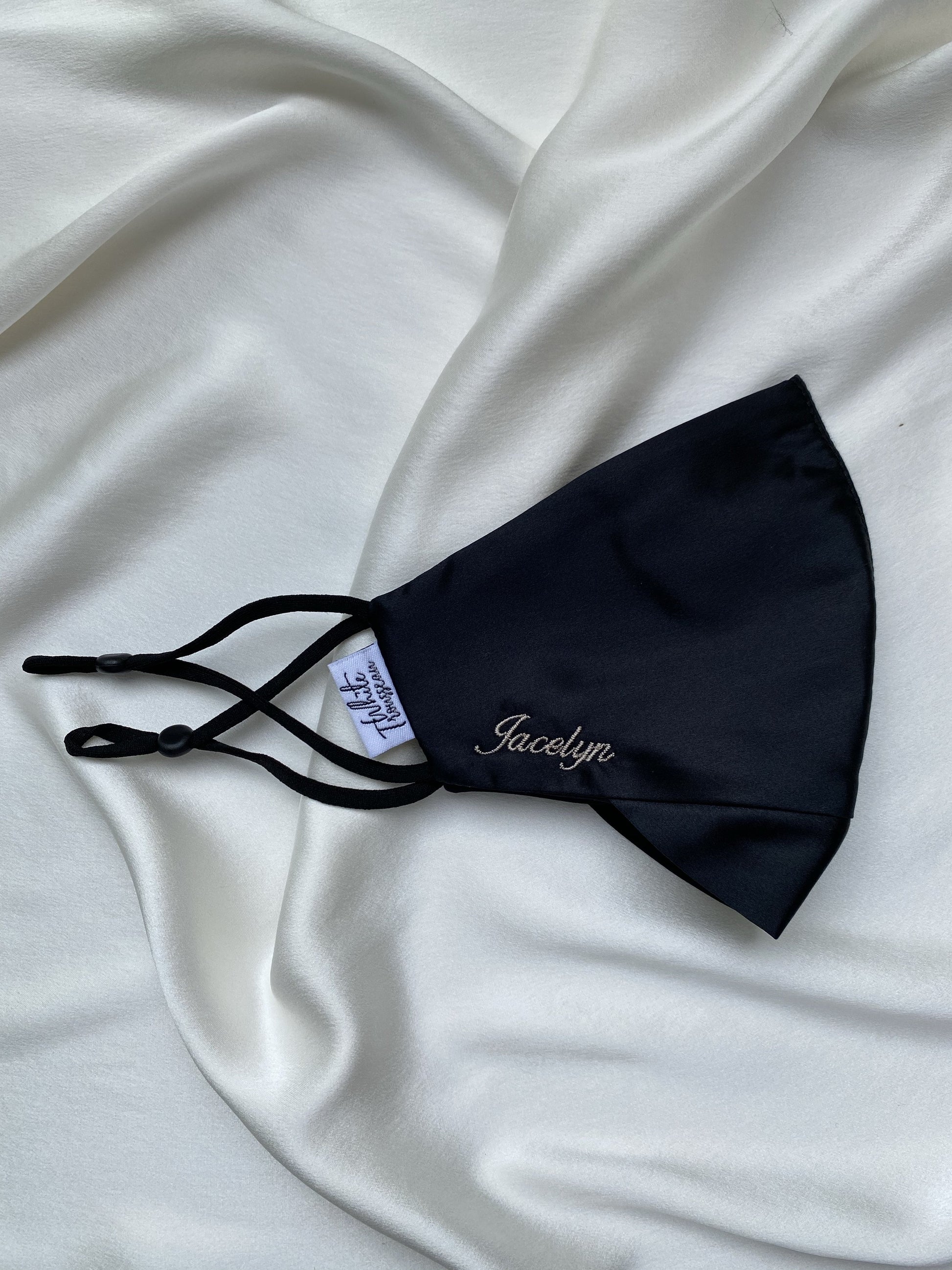 Best custom gifts to buy in 2021? Personalised embroidery of names on your reusuable silk mask.Make a gift extra special by customising your silk face mask with our embroidery services.