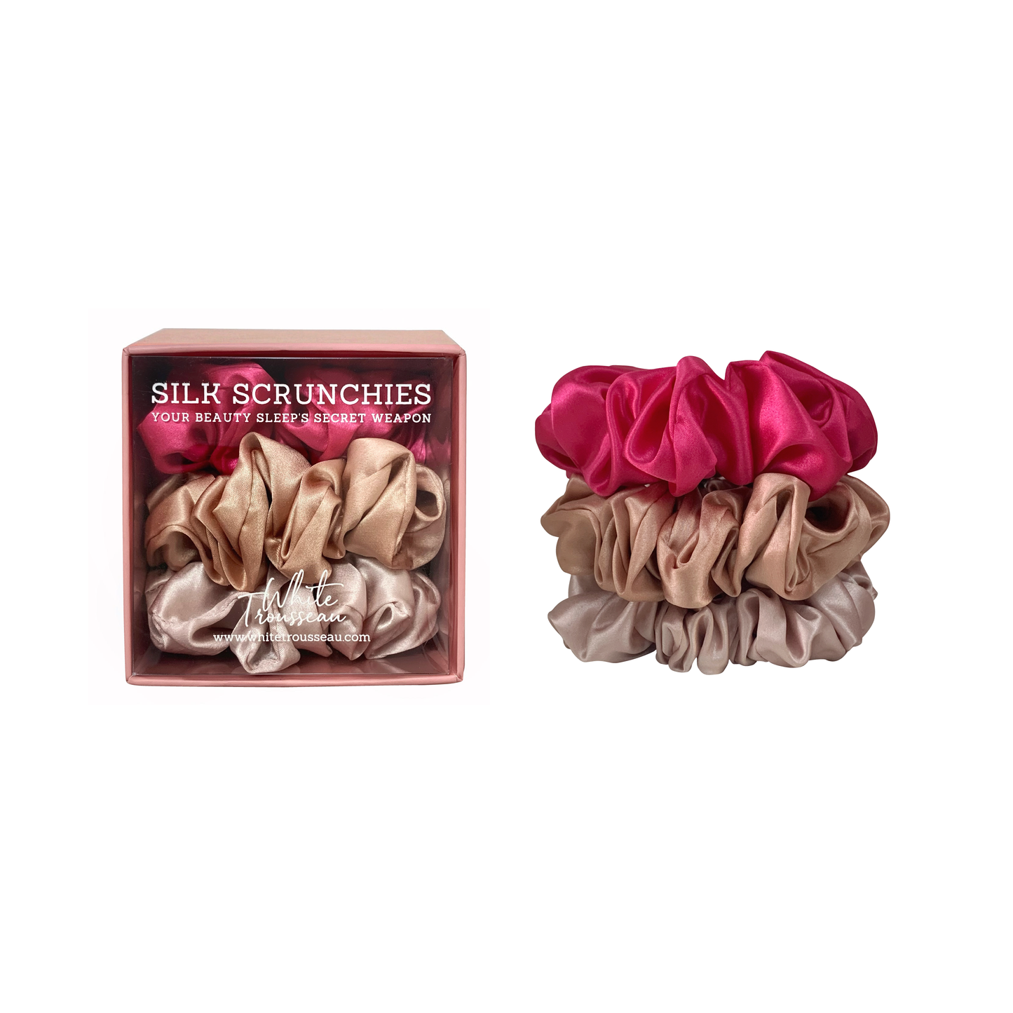 100% Mulberry Silk Scrunchies - The Pink Kit